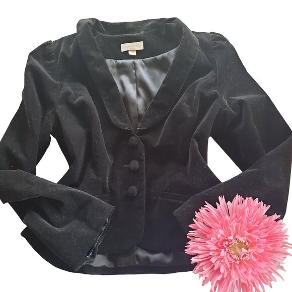 Erin Fetherston For Target Velvet Black Tailored Crop Blazer - Picture 3 of 11